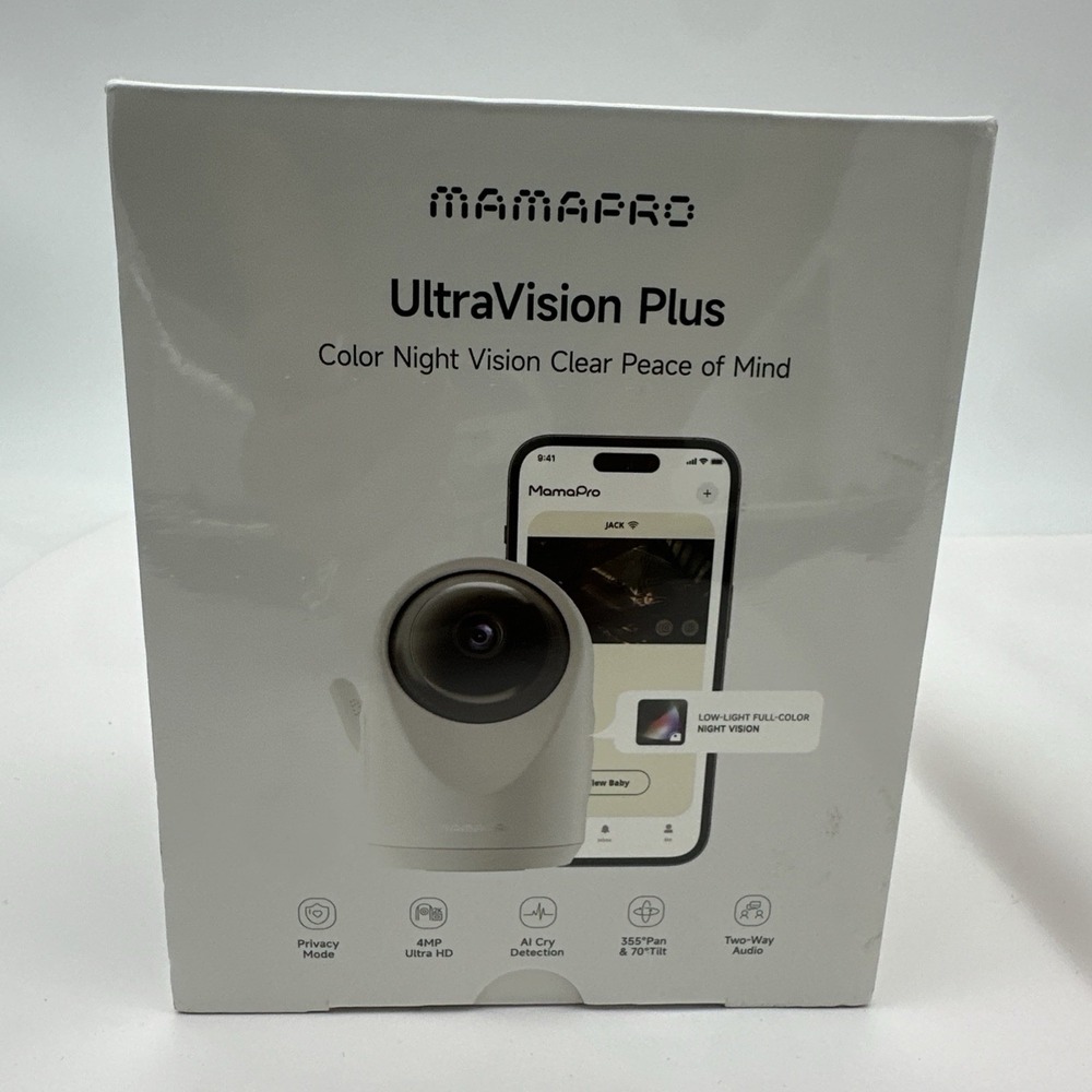 Mamapro UltraVision Plus Color Night Vision Baby Monitor 4mp Ultra HD, New